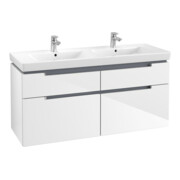 V&B Subway 2.0 Meuble sous lavabo 128,7x59x44,9 cm, chrome, blanc brillant