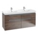 V&B Subway 2.0 Meuble sous lavabo 128,7x59x44,9 cm, chrome, chêne Arizona-3