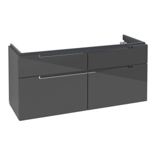 V&B Subway 2.0 Meuble sous lavabo 128,7x59x44,9cm, gris brillant chrome