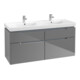 V&B Subway 2.0 Meuble sous lavabo 128,7x59x44,9cm, gris brillant chrome-3