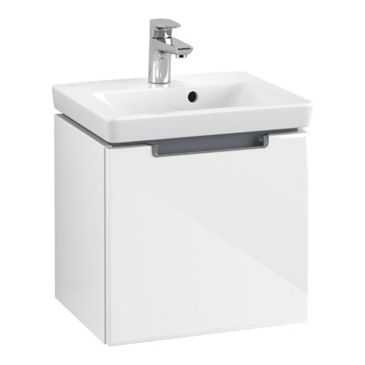 V&B Subway 2.0 Meuble sous lavabo 44x42x35,2 cm, poignée chrome, blanc brillant