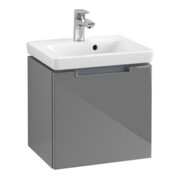 V&B Subway 2.0 Meuble sous lavabo 44x42x35,2 cm, poignée chrome, gris brillant