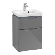 V&B Subway 2.0 Meuble sous-lavabo 44x59x35,2cm, poignée chrome, gris brillant