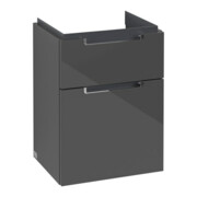 V&B Subway 2.0 Meuble sous-lavabo 44x59x35,2cm, poignée chrome, gris brillant-3