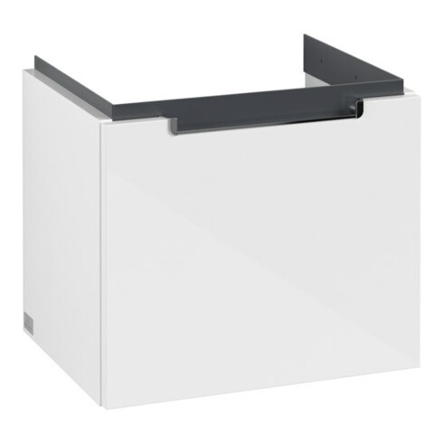 V&B Subway 2.0 Meuble sous lavabo 48,5x42x38 cm, poignée chrome, blanc brillant