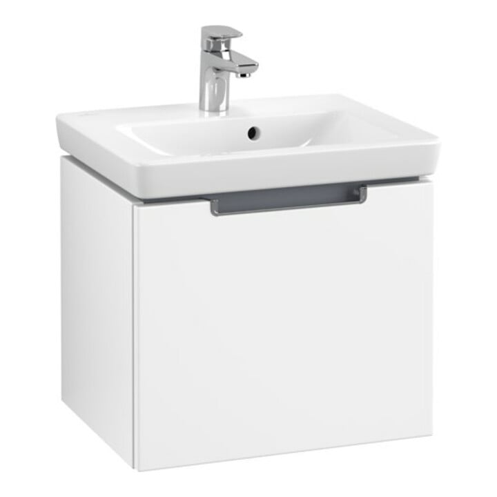 V&B Subway 2.0 Meuble sous lavabo 48,5x42x38 cm, poignée chrome, blanc mat