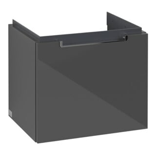 V&B Subway 2.0 Meuble sous lavabo 48,5x42x38cm, poignée chrome, gris brillant