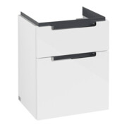 V&B Subway 2.0 Meuble sous lavabo 48,5x59x38 cm, poignée chrome, blanc brillant