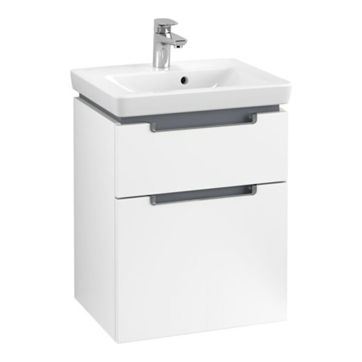V&B Subway 2.0 Meuble sous lavabo 48,5x59x38 cm, poignée chrome, blanc mat