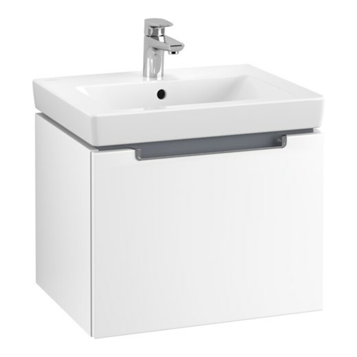 V&B Subway 2.0 Meuble sous lavabo 53,7x42x42,3 cm, poignée chrome, blanc mat