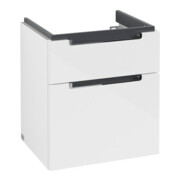 V&B Subway 2.0 Meuble sous lavabo 53,7x59x42,3cm, chrome brossé, blanc brillant