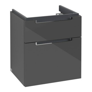 V&B Subway 2.0 Meuble sous lavabo 53,7x59x42,3cm, poignée chrome, gris brillant