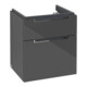 V&B Subway 2.0 Meuble sous lavabo 53,7x59x42,3cm, poignée chrome, gris brillant-1