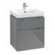 V&B Subway 2.0 Meuble sous lavabo 53,7x59x42,3cm, poignée chrome, gris brillant-3