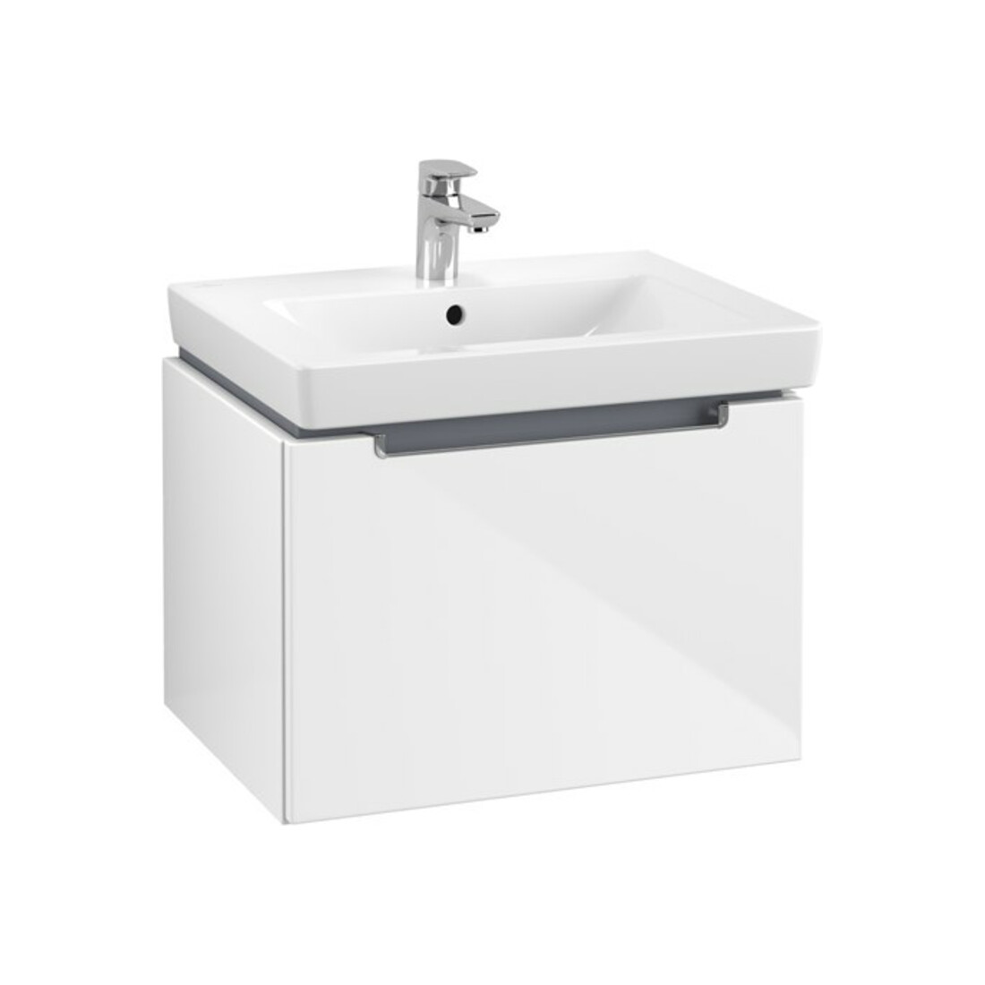 V&B Subway 2.0 Meuble sous lavabo 58,7x42x45,4 cm, chrome, blanc brillant