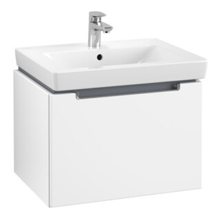 V&B Subway 2.0 Meuble sous lavabo 58,7x42x45,4 cm, poignée chrome, blanc mat