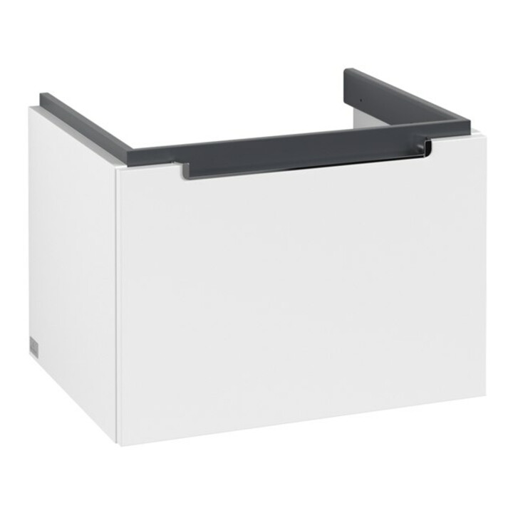 V&B Subway 2.0 Meuble sous lavabo 58,7x42x45,4 cm, poignée chrome, blanc mat