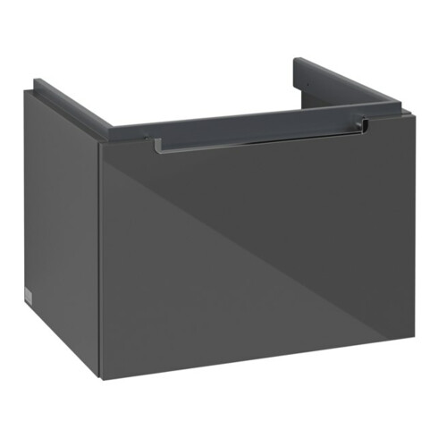 V&B Subway 2.0 Meuble sous-lavabo 58,7x42x45,4 cm, poignée chrome, gris brillant