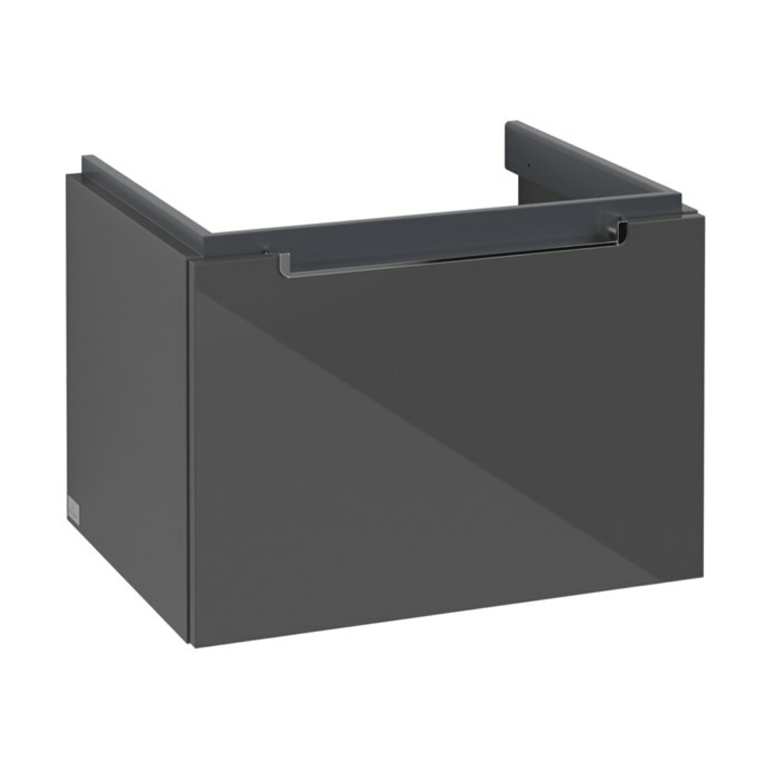 V&B Subway 2.0 Meuble sous-lavabo 58,7x42x45,4 cm, poignée chrome, gris brillant