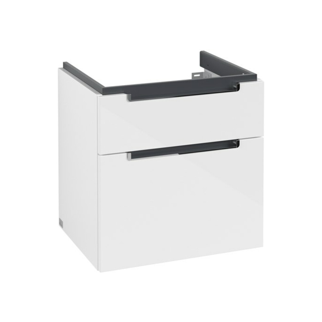 V&B Subway 2.0 Meuble sous lavabo 58,7x59x45,4 cm, chrome brossé, blanc brillant