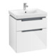 V&B Subway 2.0 Meuble sous lavabo 58,7x59x45,4 cm, chrome brossé, blanc brillant