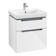 V&B Subway 2.0 Meuble sous lavabo 58,7x59x45,4 cm, chrome brossé, blanc brillant-3