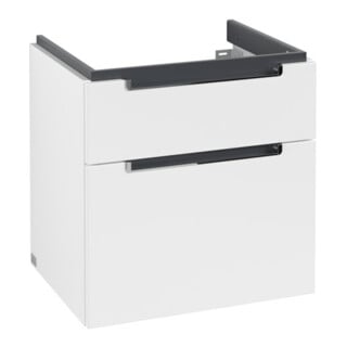 V&B Subway 2.0 Meuble sous lavabo 58,7x59x45,4cm, poignée chrome, blanc mat