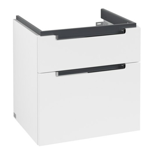 V&B Subway 2.0 Meuble sous lavabo 58,7x59x45,4cm, poignée chrome, blanc mat