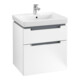 V&B Subway 2.0 Meuble sous lavabo 58,7x59x45,4cm, poignée chrome, blanc mat-3