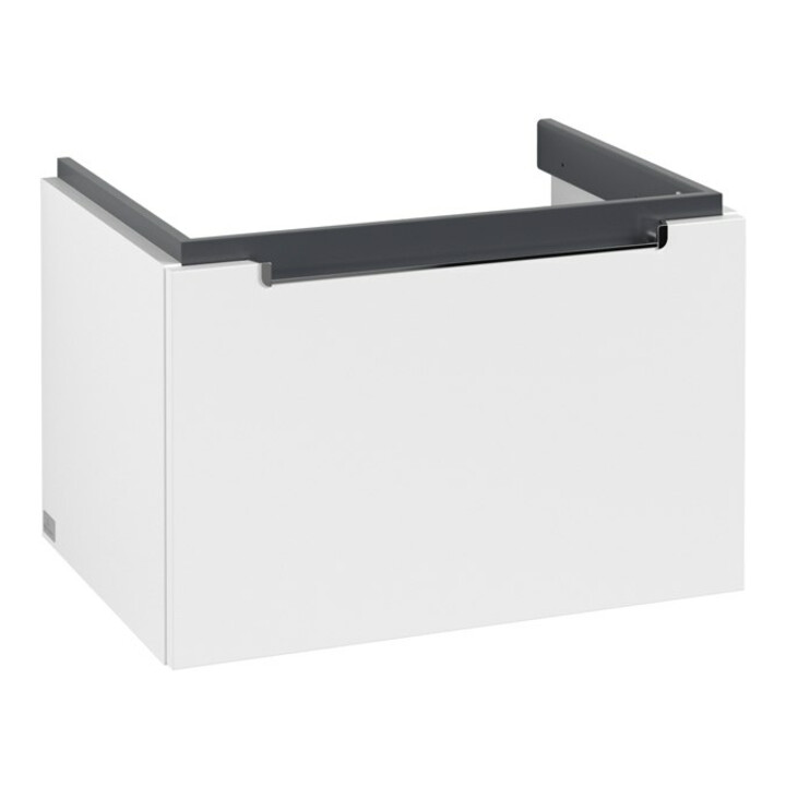 V&B Subway 2.0 Meuble sous lavabo 63,7x42x45,4 cm, poignée chrome, blanc mat