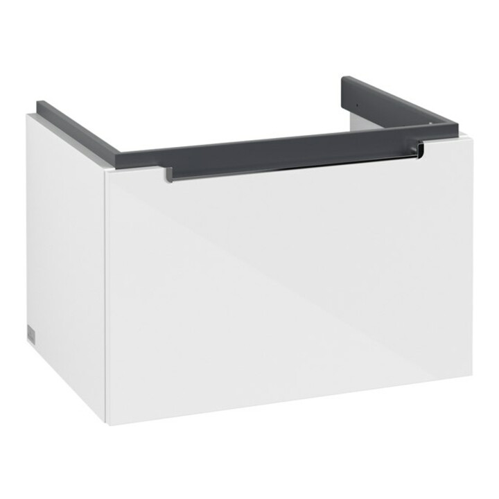 V&B Subway 2.0 Meuble sous lavabo 63,7x42x45,4cm, chrome, blanc brillant