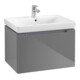 V&B Subway 2.0 Meuble sous lavabo 63,7x42x45,4cm, poignée chrome, gris brillant-1