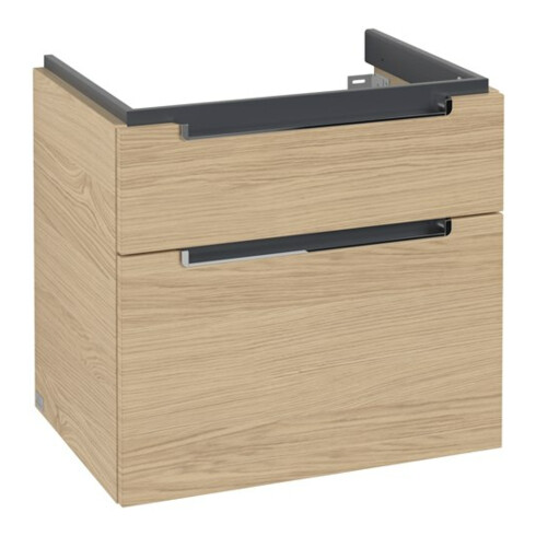 V&B Subway 2.0 Meuble sous lavabo 63,7x59x45,4cm, poignée chrome, chêne nordique