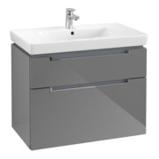 V&B Subway 2.0 Meuble sous lavabo 78,7x59x44,9 cm, poignée chrome, gris brillant