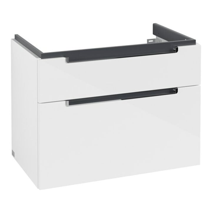 V&B Subway 2.0 Meuble sous lavabo 78,7x59x44,9cm, chrome, blanc brillant