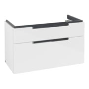 V&B Subway 2.0 Meuble sous lavabo 98,7x59x44,9 cm, chrome brossé, blanc brillant