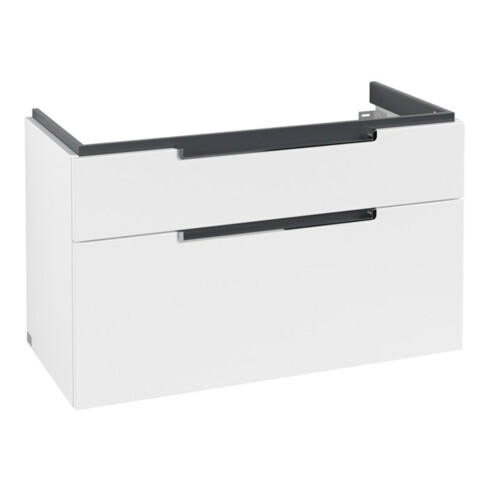 V&B Subway 2.0 Meuble sous lavabo 98,7x59x44,9 cm, poignée chrome, blanc mat