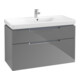 V&B Subway 2.0 Meuble sous lavabo 98,7x59x44,9 cm, poignée chrome, gris brillant-1