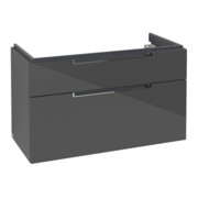 V&B Subway 2.0 Meuble sous lavabo 98,7x59x44,9 cm, poignée chrome, gris brillant-3