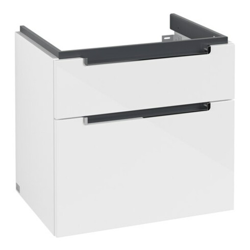V&B Subway 2.0 Sous-meuble lavabo 63,7x59x45,4 cm, chrome brossé, blanc brillant