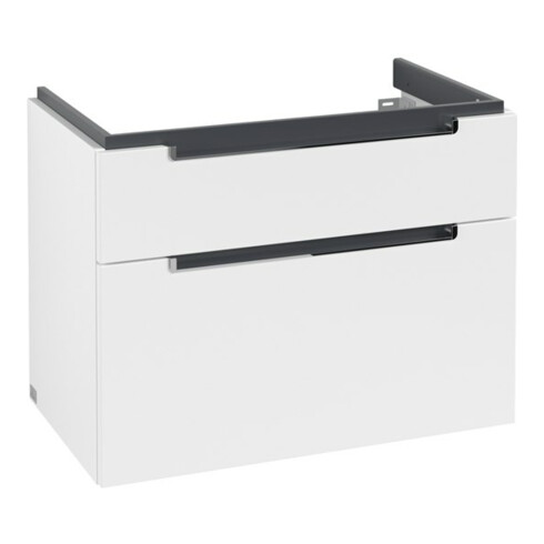 V&B Subway 2.0 Sous-meuble lavabo 78,7x59x44,9 cm, poignée chrome, blanc mat