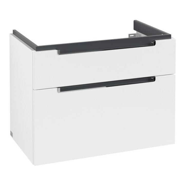 V&B Subway 2.0 Sous-meuble lavabo 78,7x59x44,9 cm, poignée chrome, blanc mat