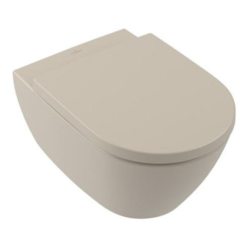 V&B Subway 2.0 WC mural, cuvette suspendue 37x56cm, D-Flush, sans rebord, amande C-plus