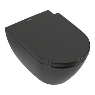 V&B Subway 2.0 WC suspendu, cuvette à chasse profonde 37x56cm, D-Flush, sans rebord, P black C-plus