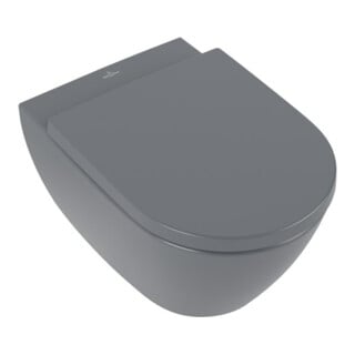 V&B Subway 2.0 WC suspendu, cuvette profonde 37x56 cm, D-Flush, sans rebord, graphite C-plus