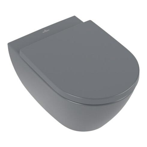 V&B Subway 2.0 WC suspendu, cuvette profonde 37x56 cm, D-Flush, sans rebord, graphite C-plus