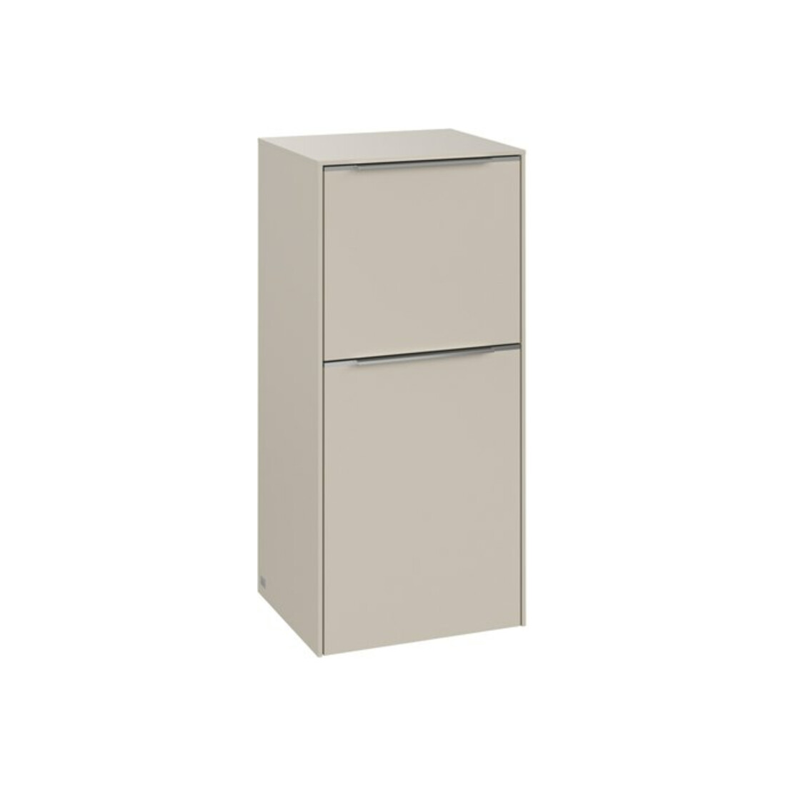 V&B Subway 3.0 Armoire latérale 40x86x36,2 cm, porte R/Gr alu brillant, gris cachemire