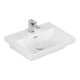 V&B Subway 3.0 Lavabo 55x44cm, angle, avec 1 trou robinet/avec trop-plein, blanc-1