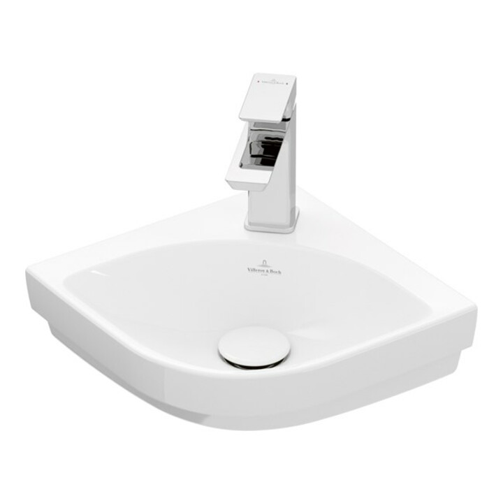 V&B Subway 3.0 Lavabo d'angle 32 cm, coudé, avec trou robinetterie, blanc