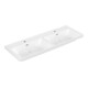 V&B Subway 3.0 Meuble double vasque 130x47 cm, angle, 1 robinet par vasque, blanc-1